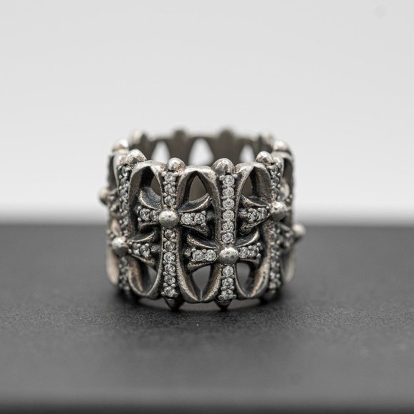 [SOLD] Silver Cemetery Ring Chrome Hearts CZ Sz 6 925 CH 2003, Unisex - Picture 3 of 10
